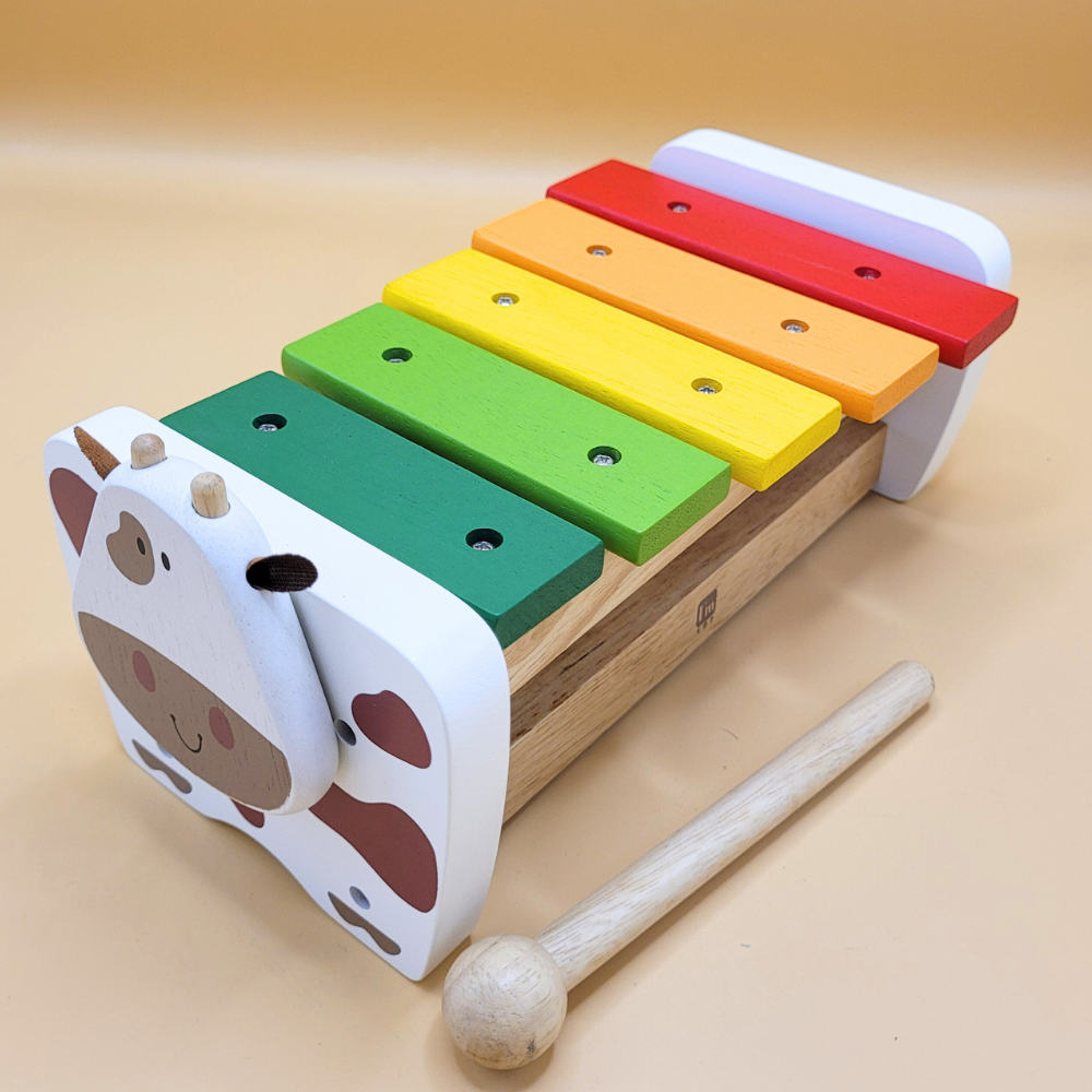 Online wooden musical toys for kids, developmental cow xylophone toy, eco-friendly cow xylophone bench, safe cow xylophone for babies